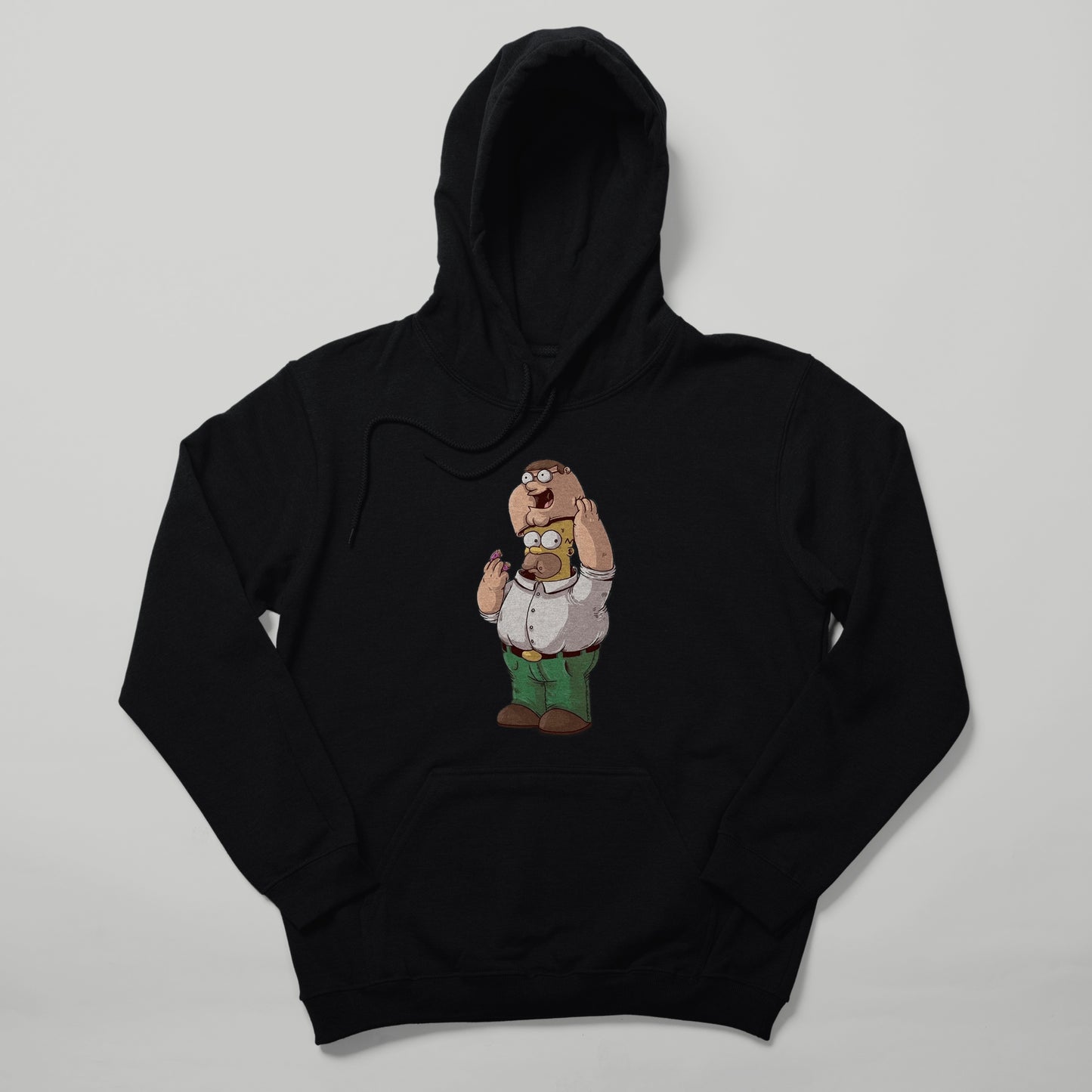 Homer in peter the simpson hoodie