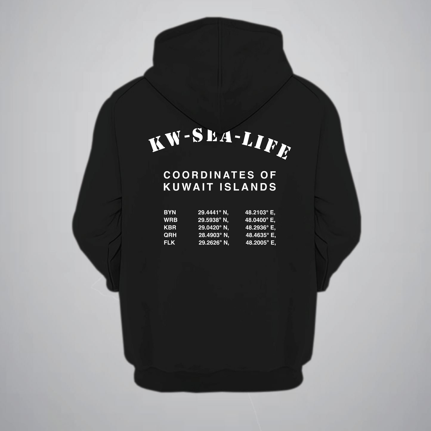 Coordinates Of Kuwait Islands Hoodie