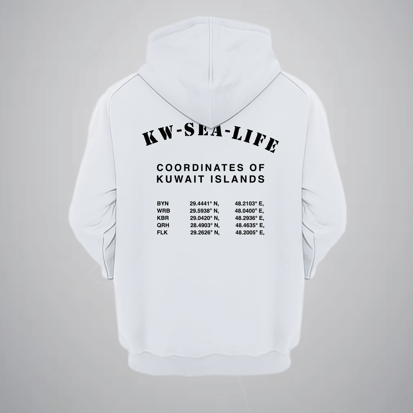 Coordinates Of Kuwait Islands Hoodie