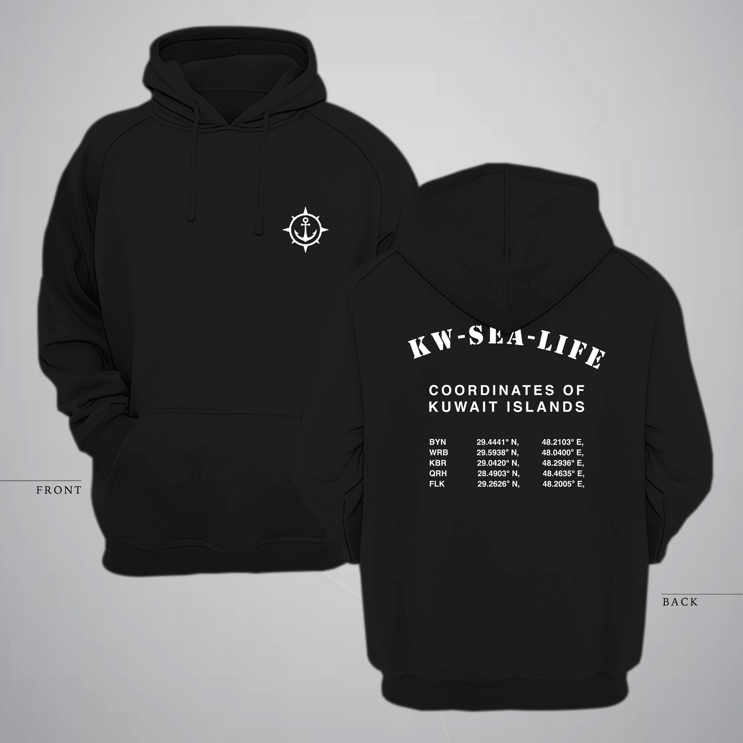 Coordinates Of Kuwait Islands Hoodie