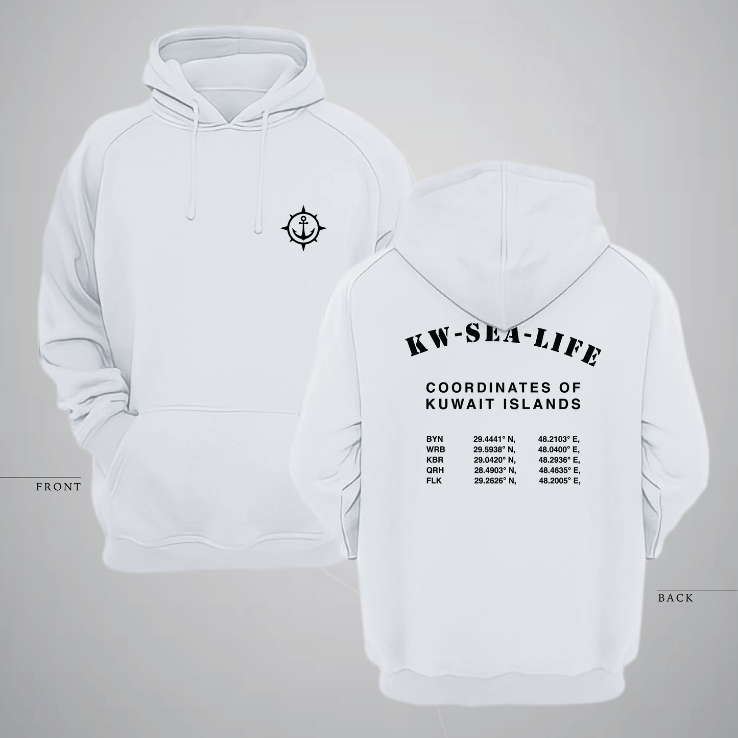 Coordinates Of Kuwait Islands Hoodie